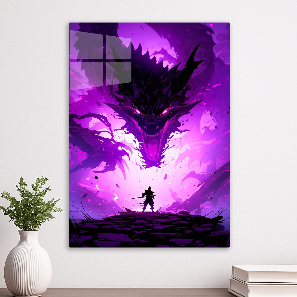 Purple Dragon with Warrior