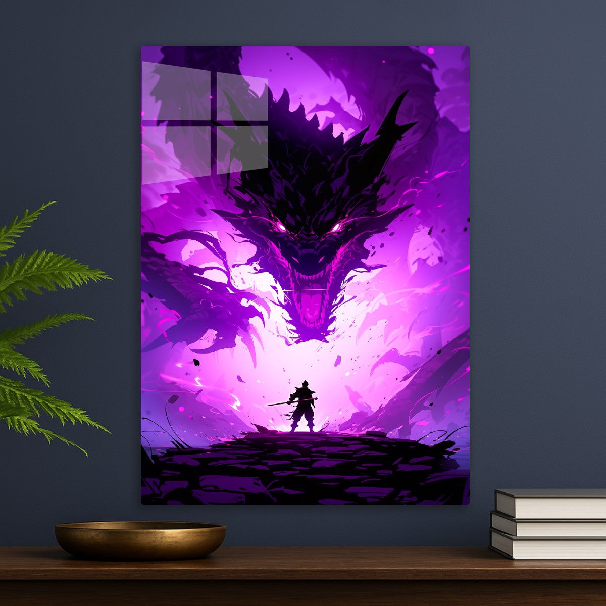 Purple Dragon with Warrior