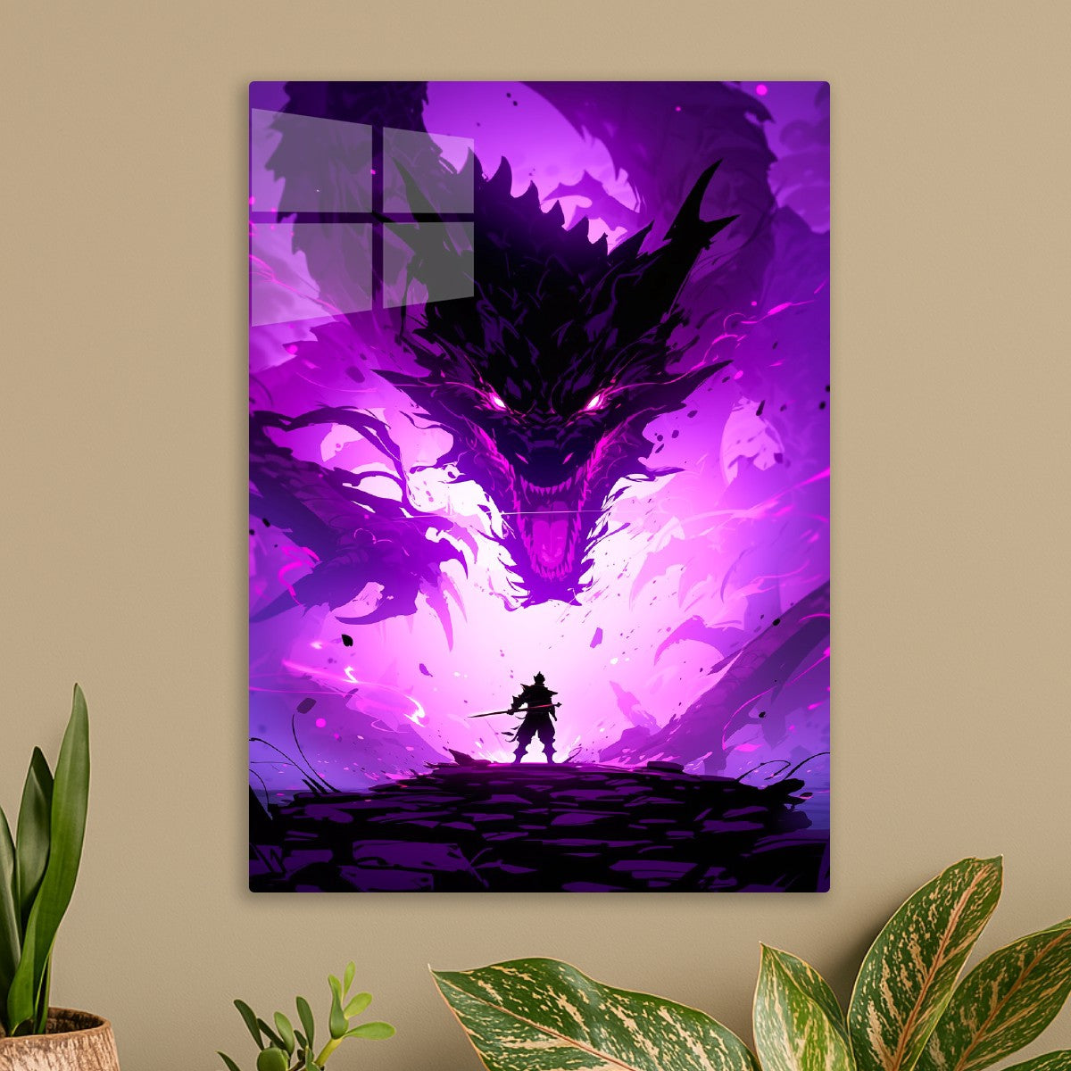 Purple Dragon with Warrior