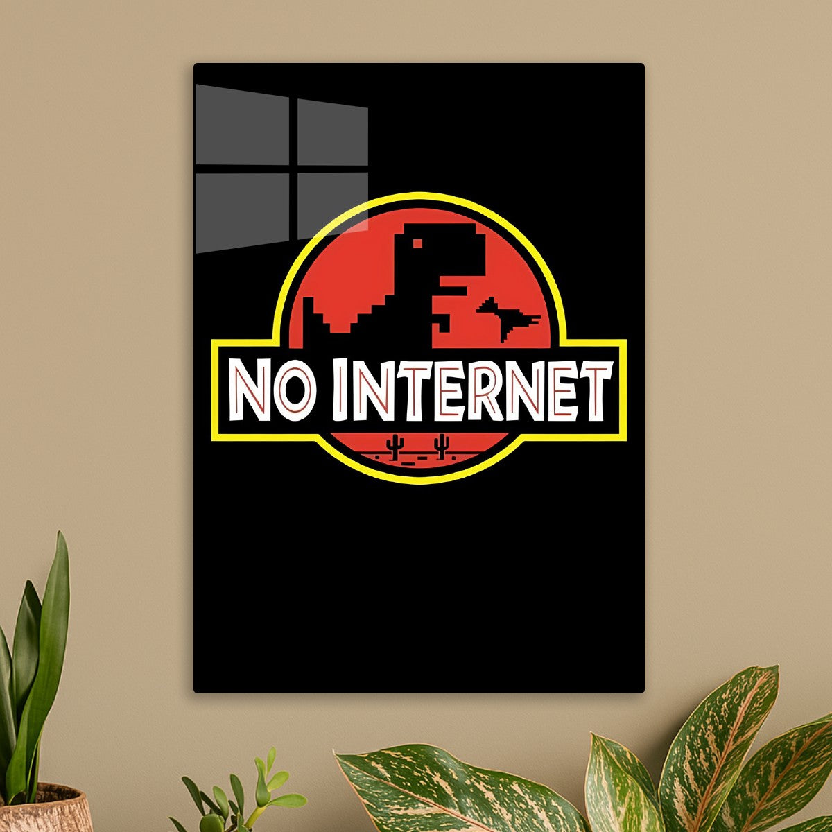 No Internet Dino Logo