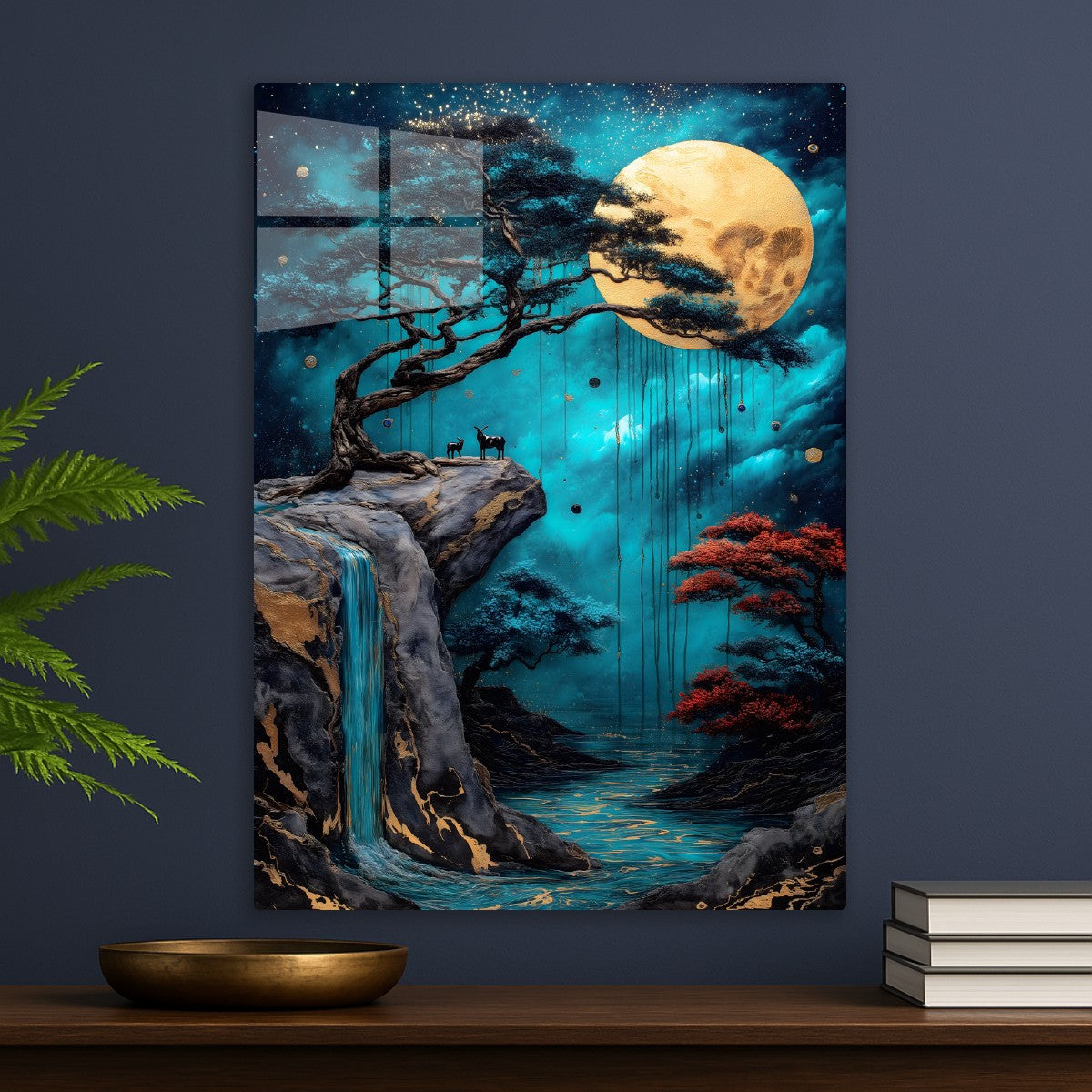 Enchanted Moonlit Cascade