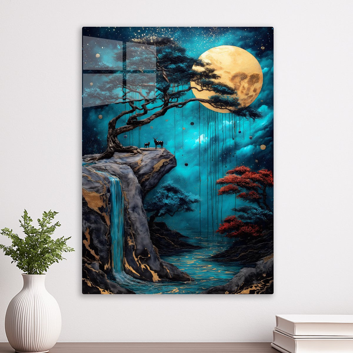 Enchanted Moonlit Cascade