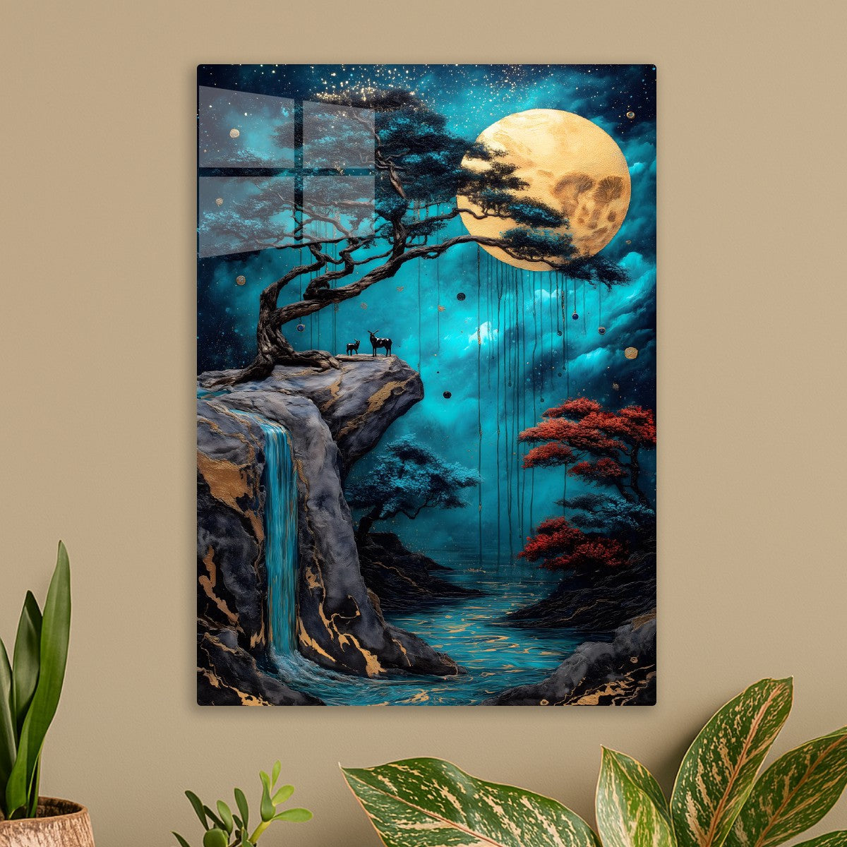 Enchanted Moonlit Cascade