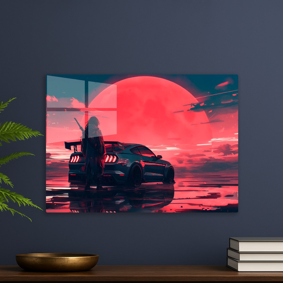 Mustang at Red Sunset