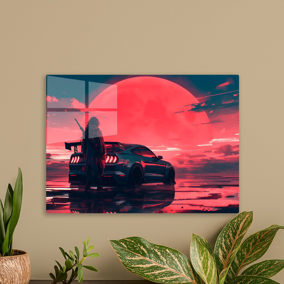 Mustang at Red Sunset