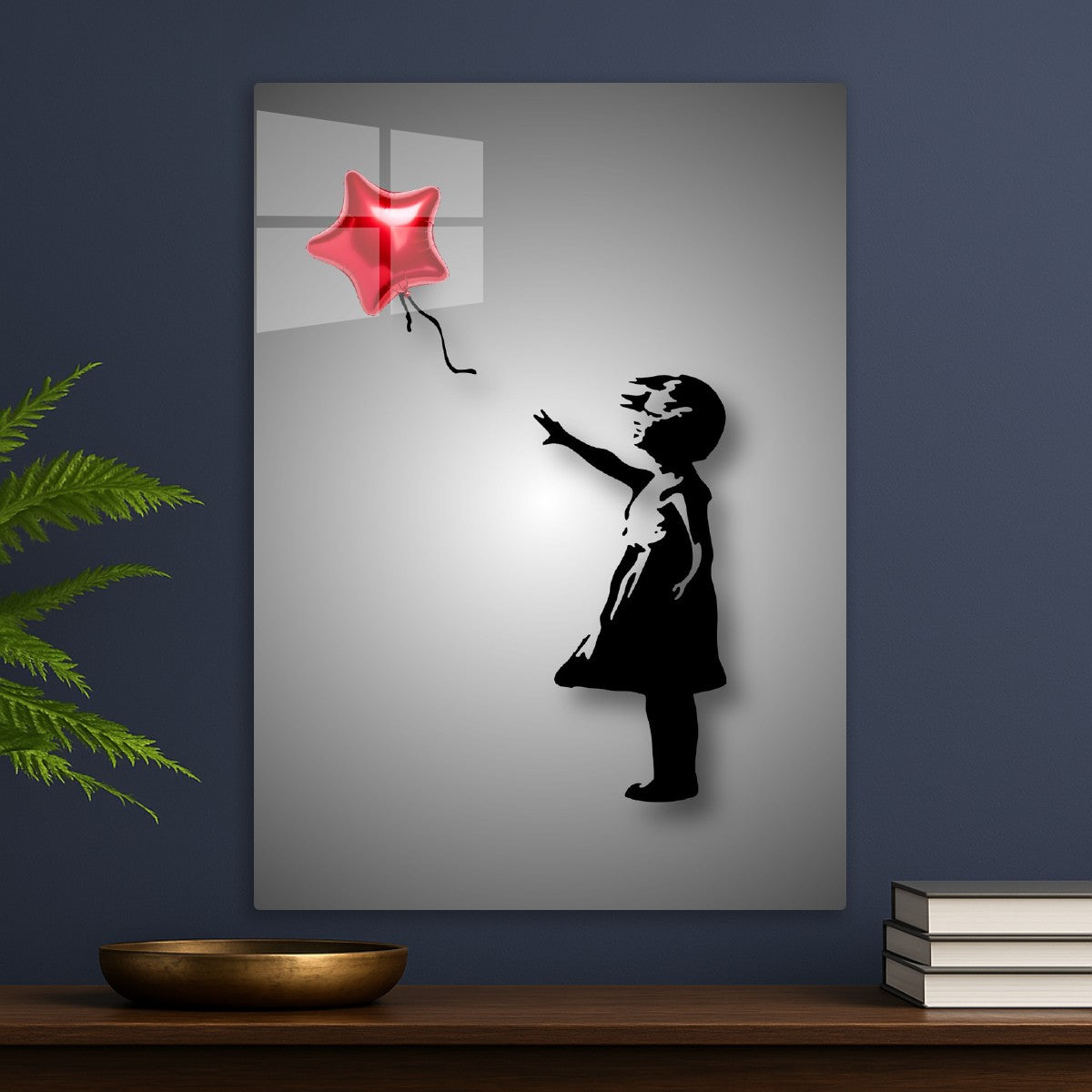 Red star balloon girl