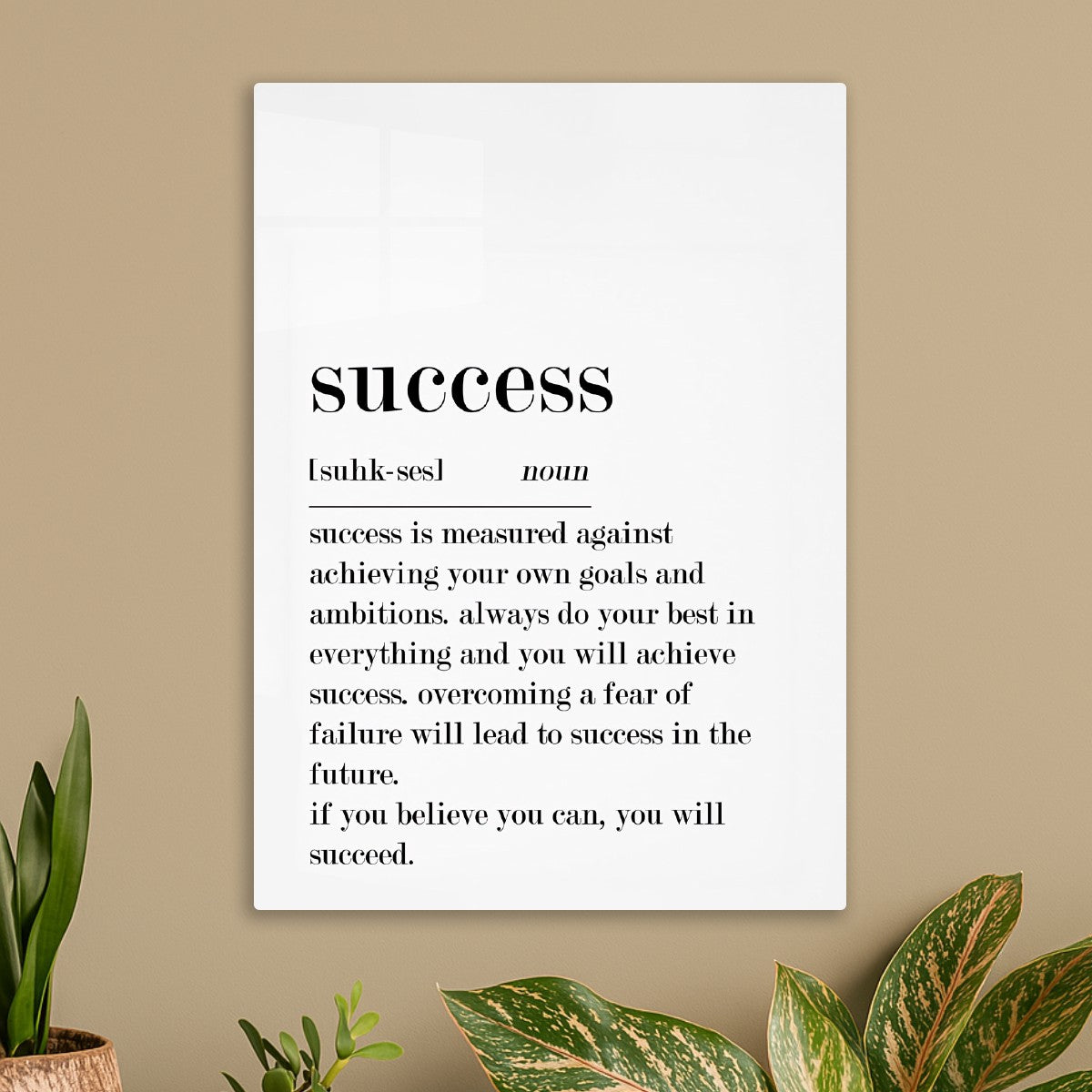 Success definition white background