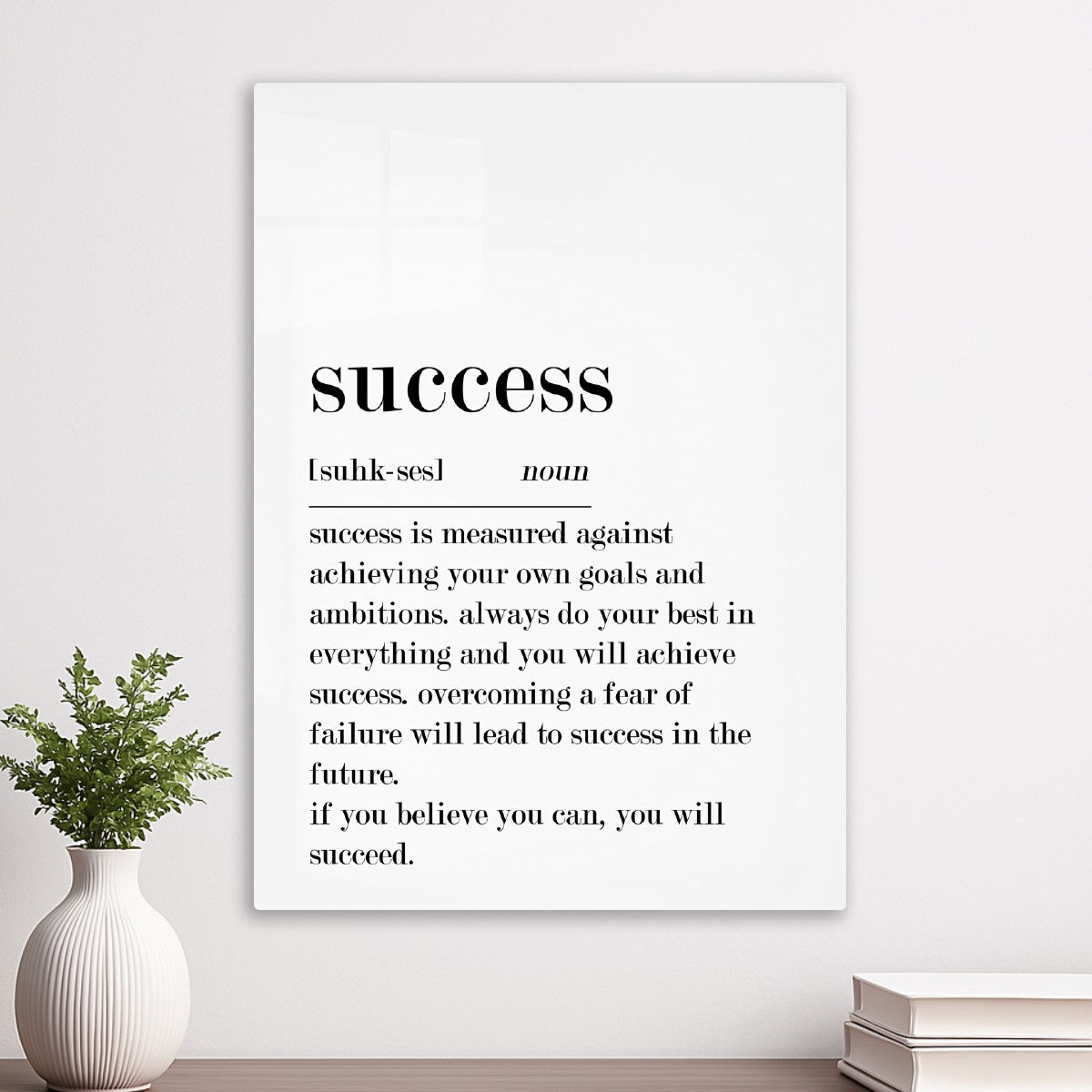 Success definition white background