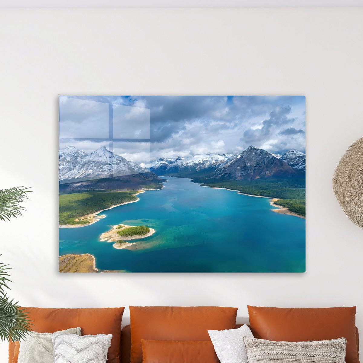 Aerial view of Spray Lakes, Alberta Canada