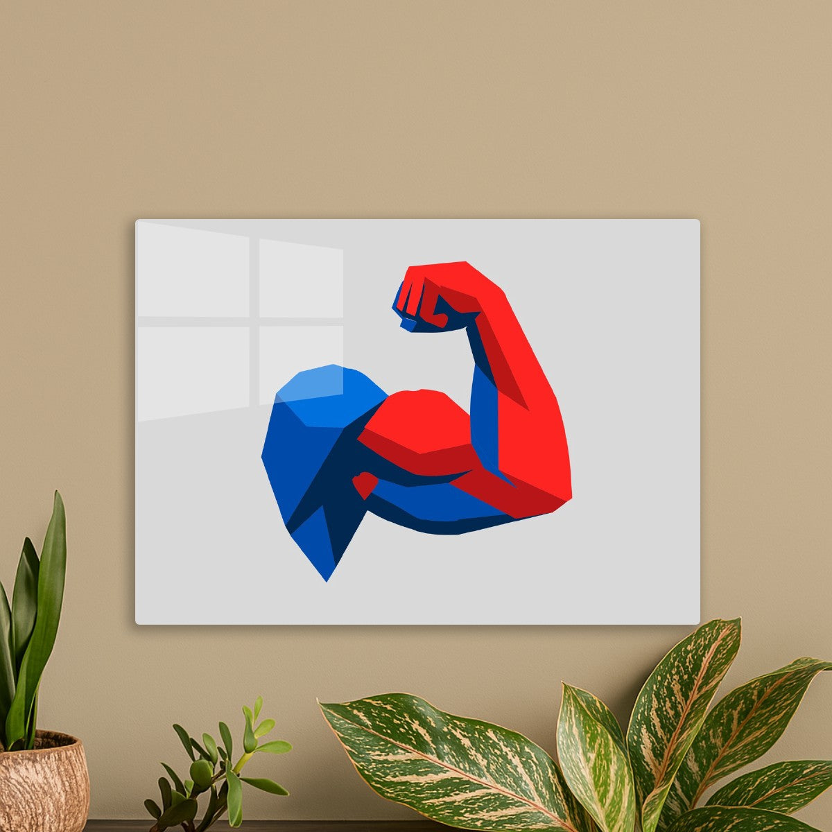 Geometric Strong Arm Red Blue 