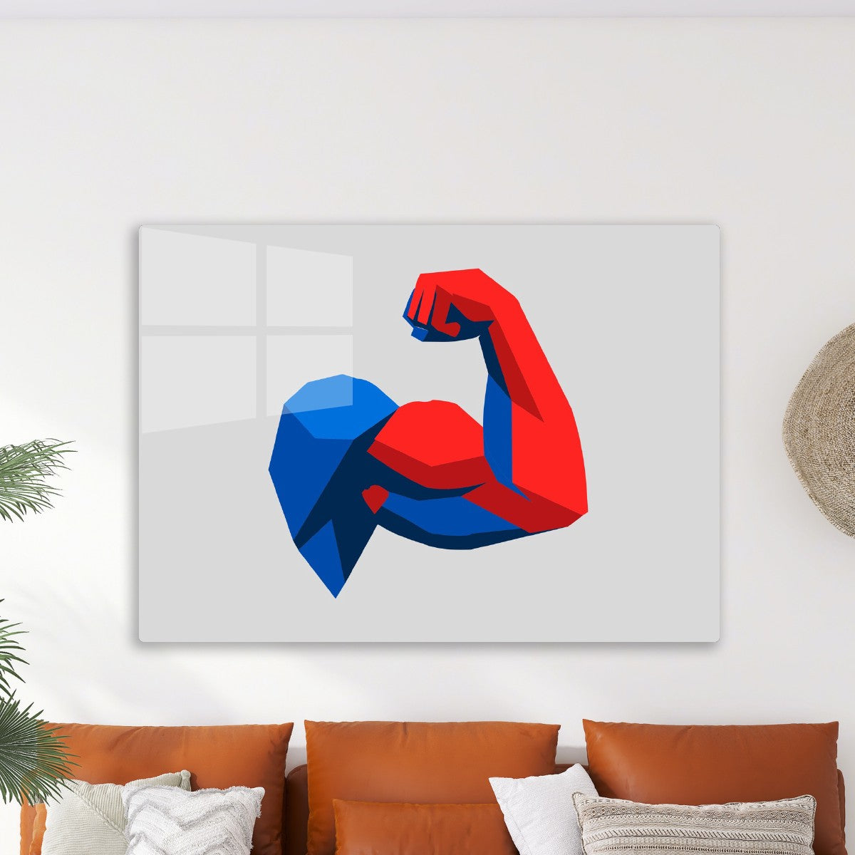 Geometric Strong Arm Red Blue 