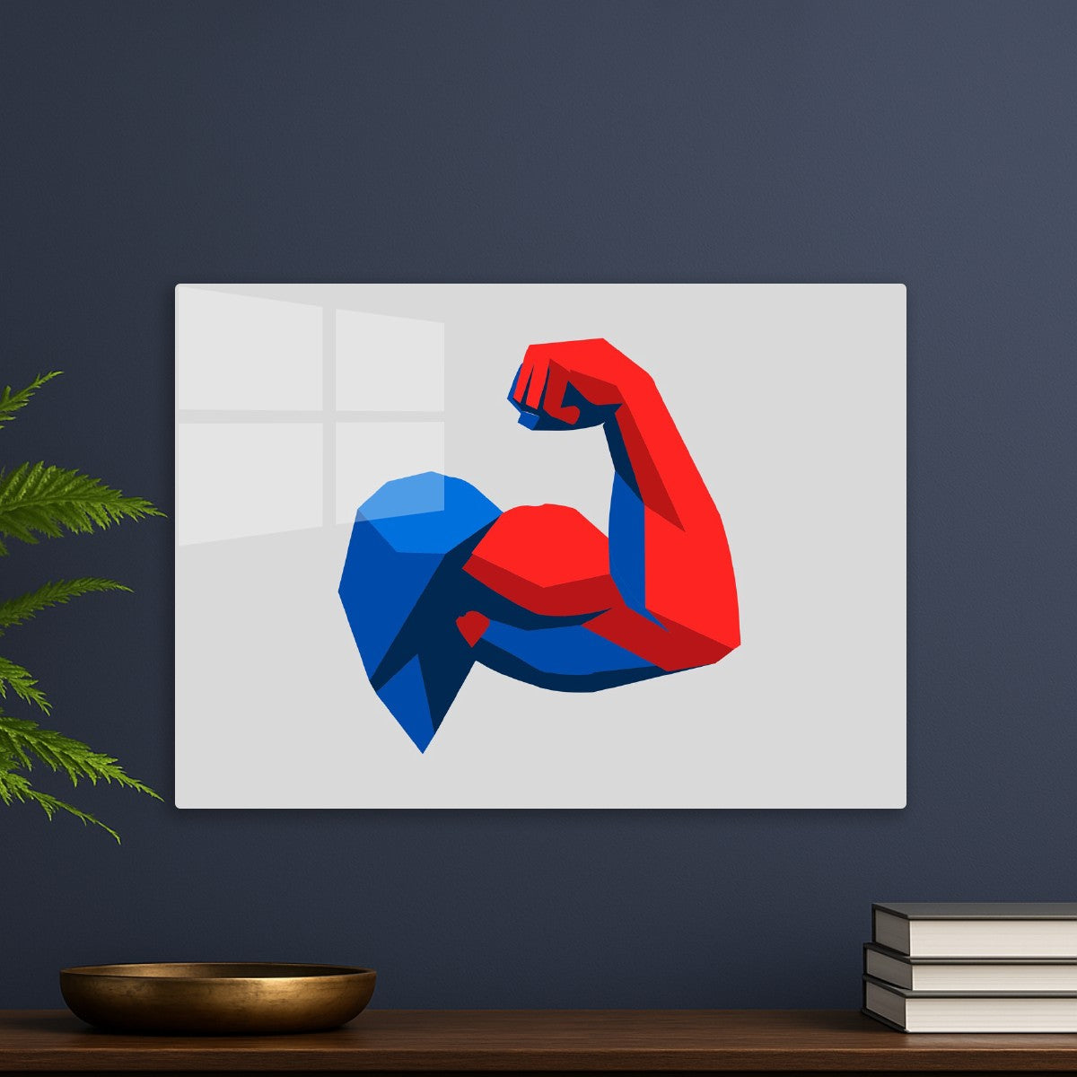 Geometric Strong Arm Red Blue 