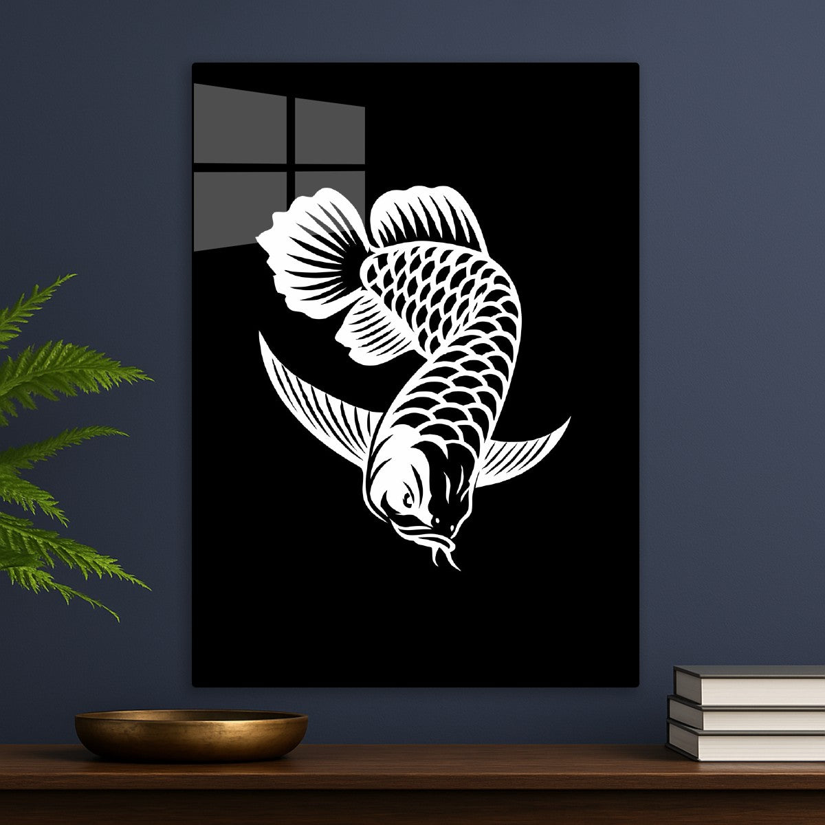 Koi Fish Black and White Vector