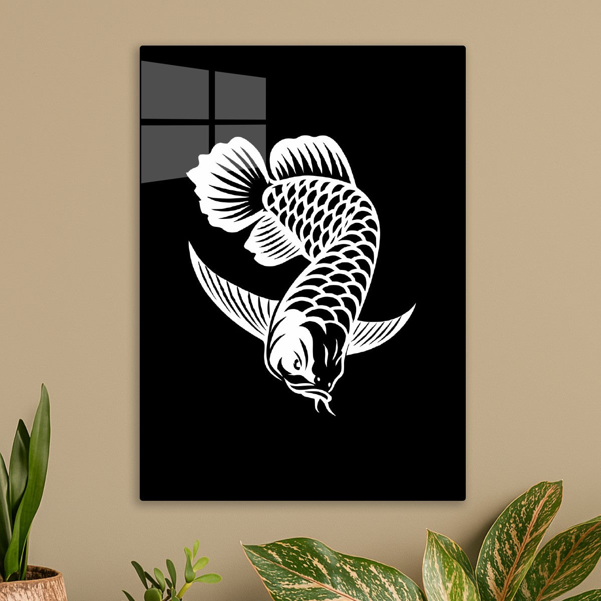 Koi Fish Black and White Vector