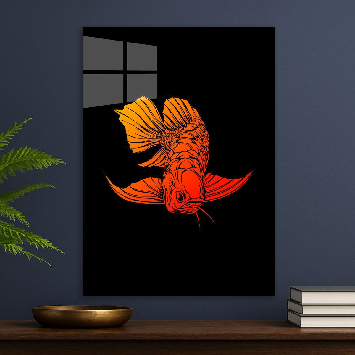 Fiery Gradient Fish Vector
