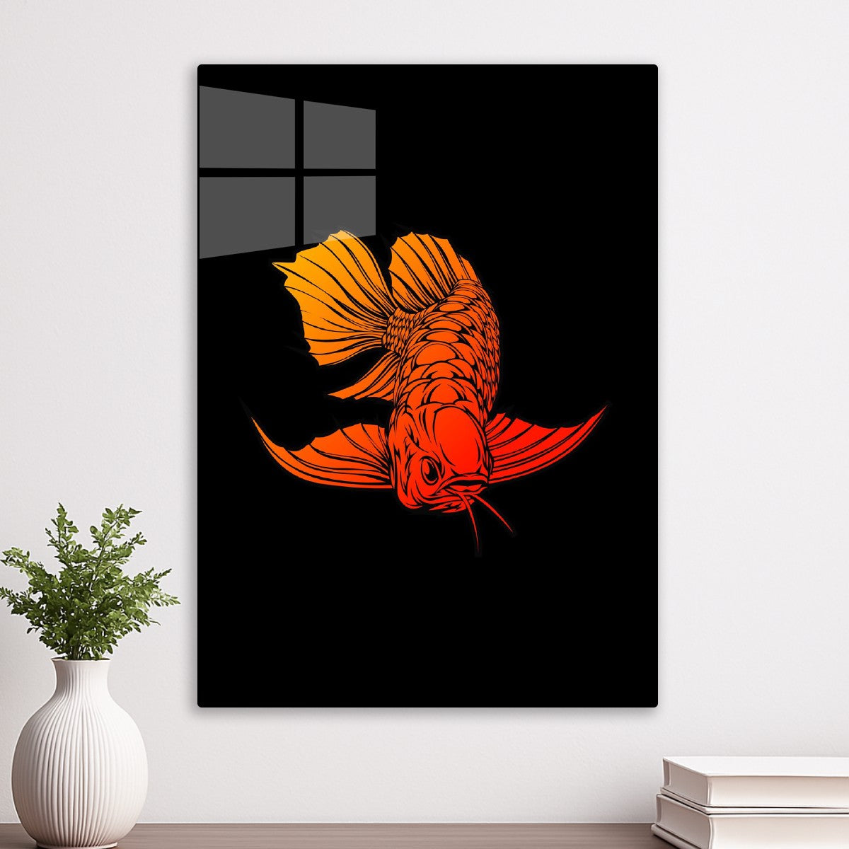 Fiery Gradient Fish Vector