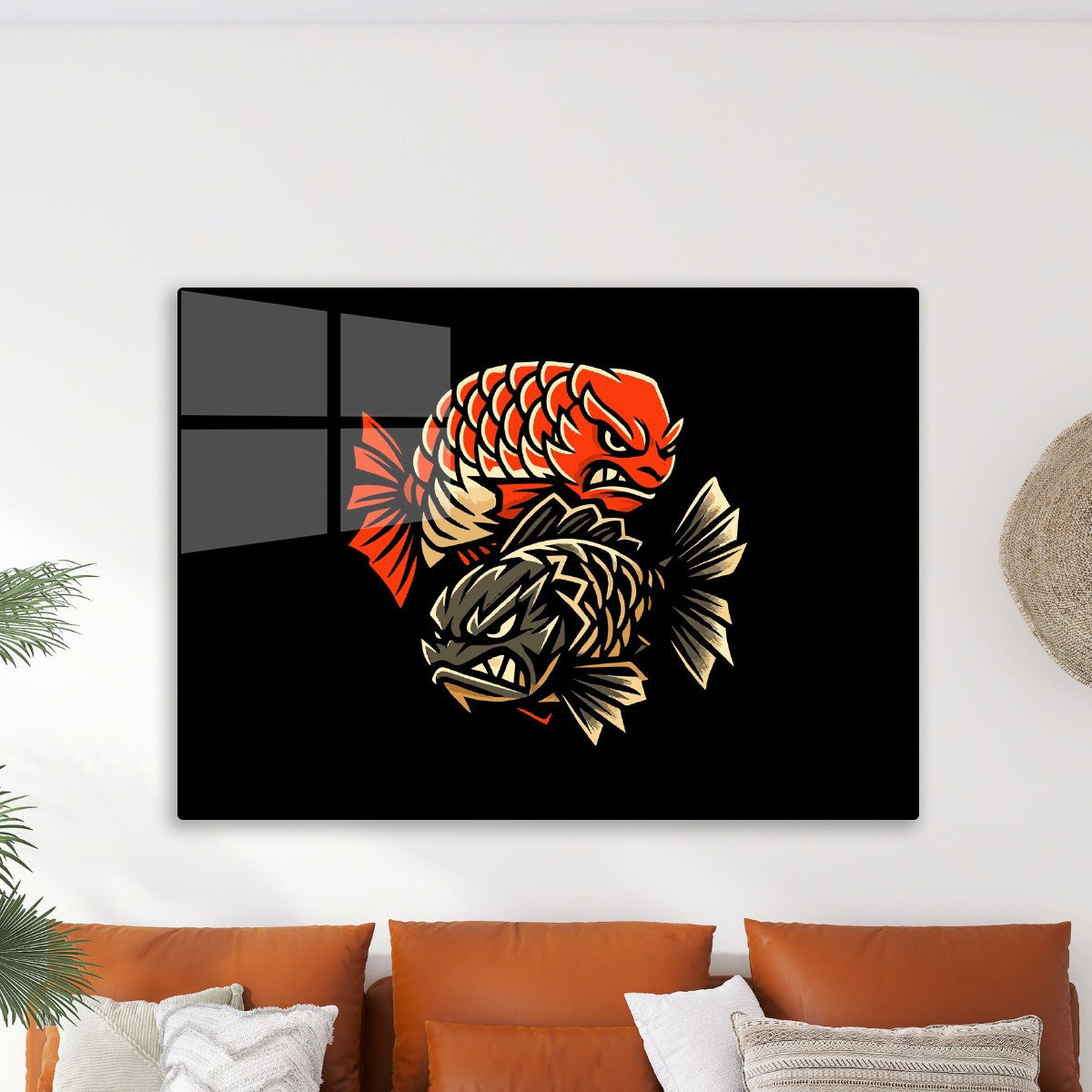 Dual Fiery Fish Vector