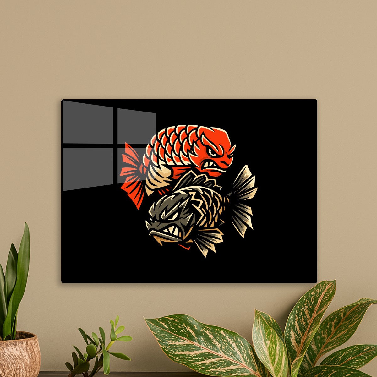 Dual Fiery Fish Vector