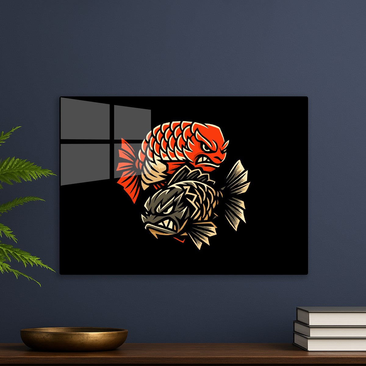 Dual Fiery Fish Vector