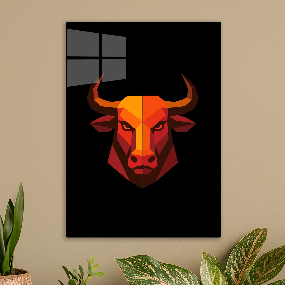 Geometric Buffalo Head Poster 