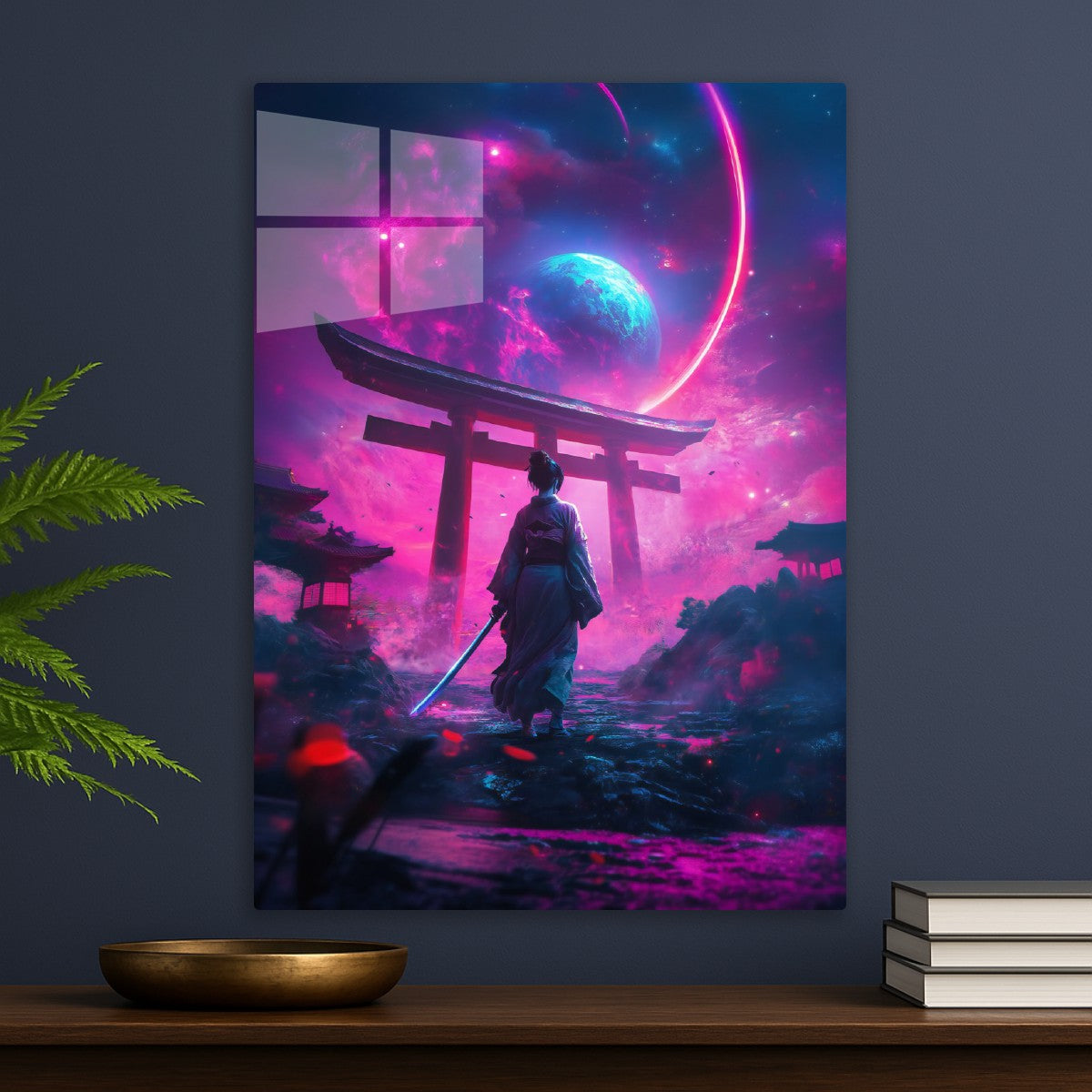 Neon Japanese Geisha Katana