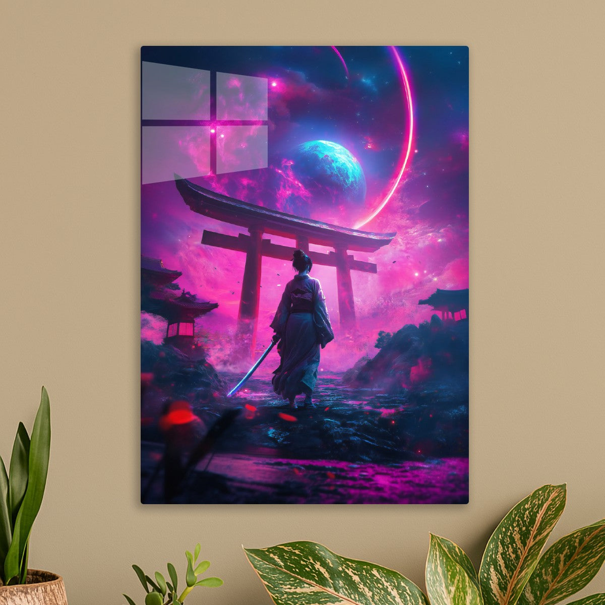 Neon Japanese Geisha Katana