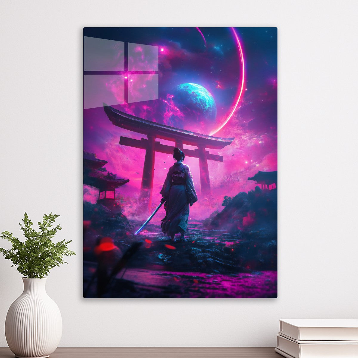 Neon Japanese Geisha Katana