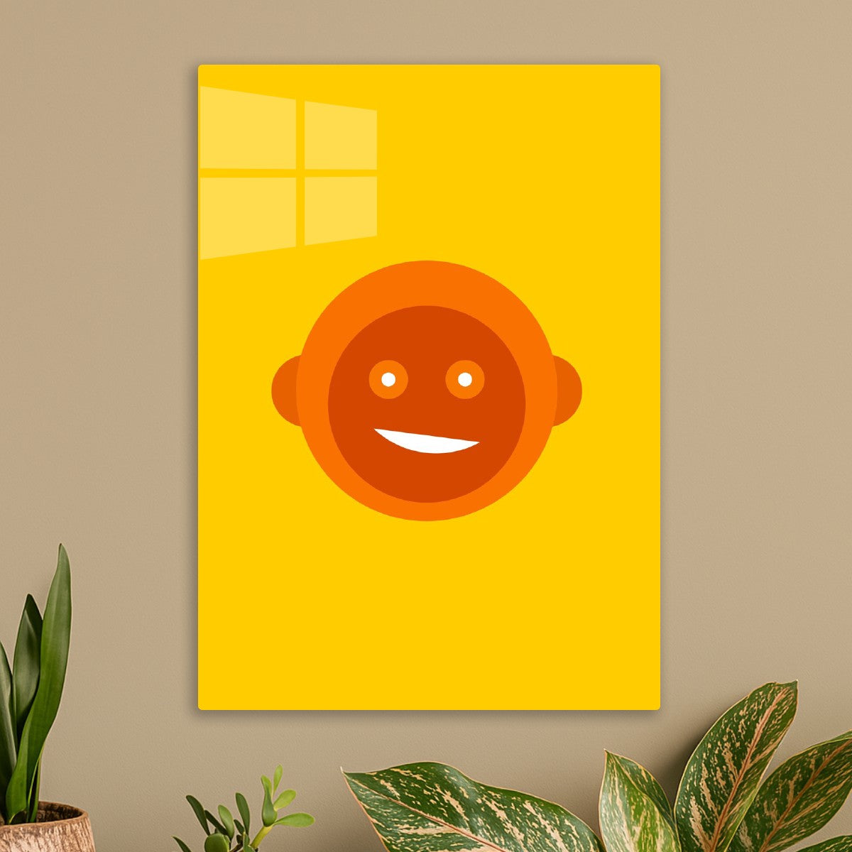 Minimalist Smiling Face Vector