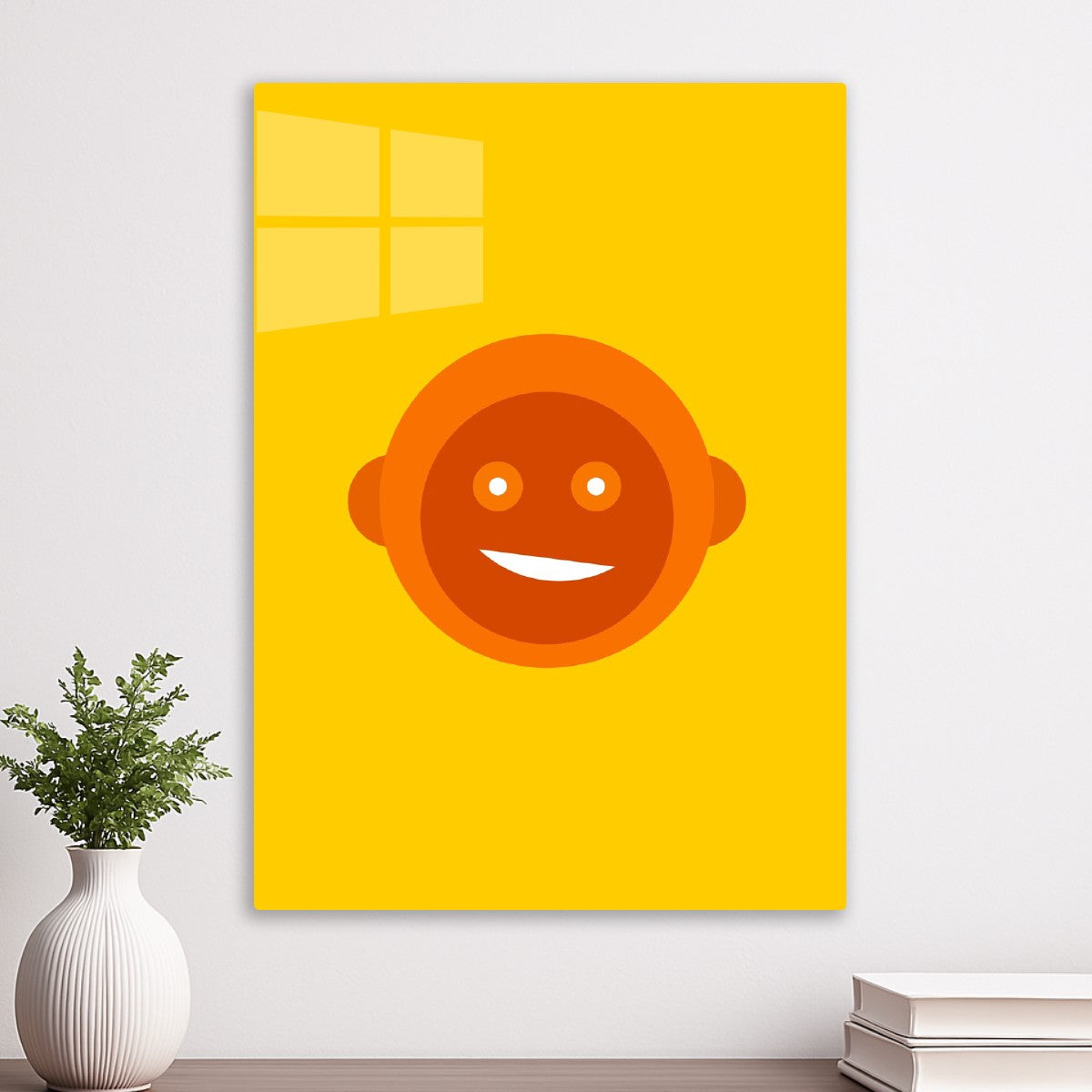 Minimalist Smiling Face Vector