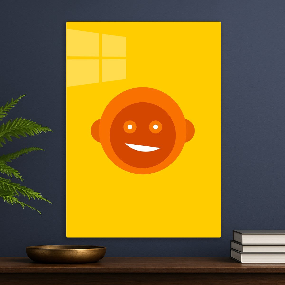 Minimalist Smiling Face Vector