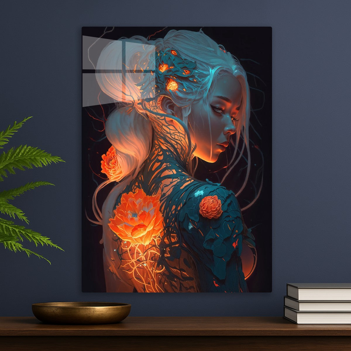 Glowing Floral Cyberpunk Girl