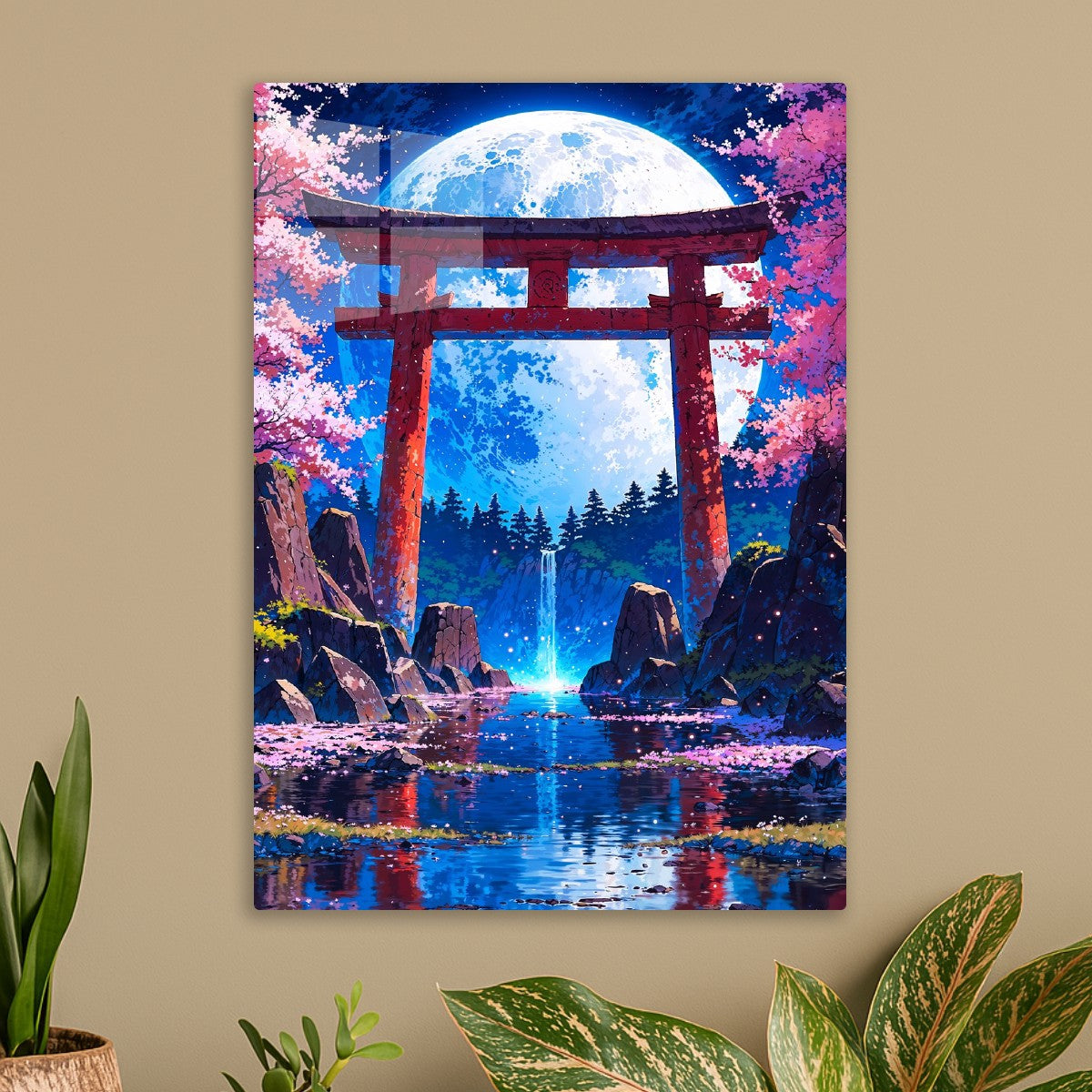 Japanese Torii Waterfall
