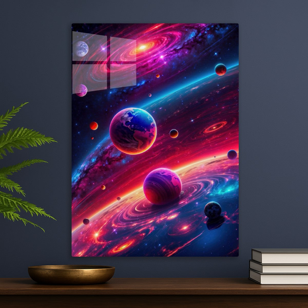 Neon Space Planets