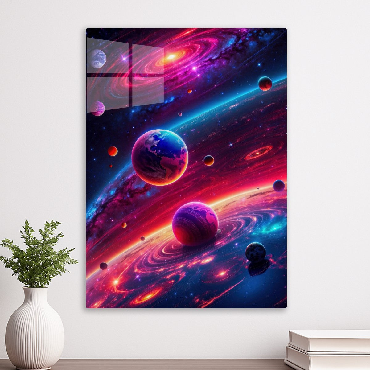 Neon Space Planets