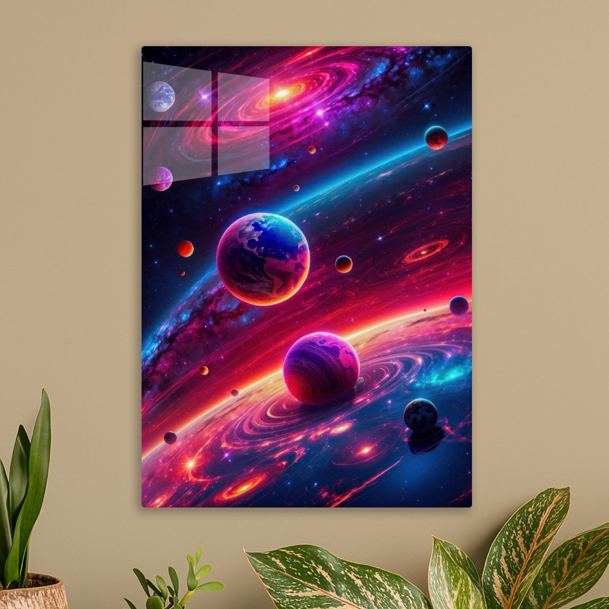 Neon Space Planets