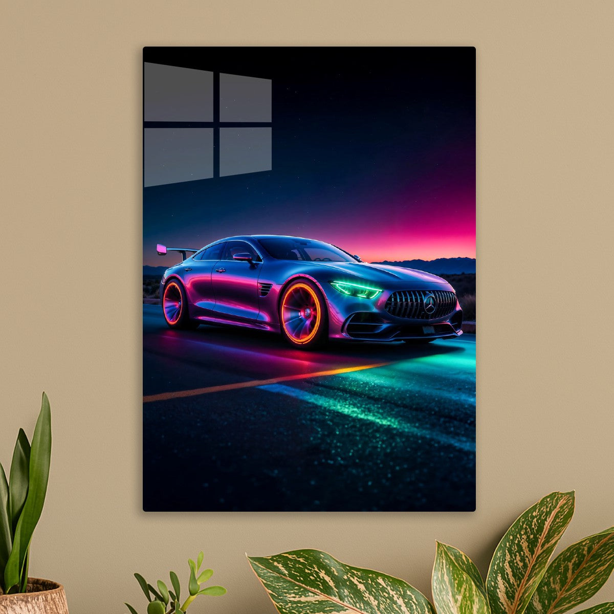 Neon Mercedes AMG Car