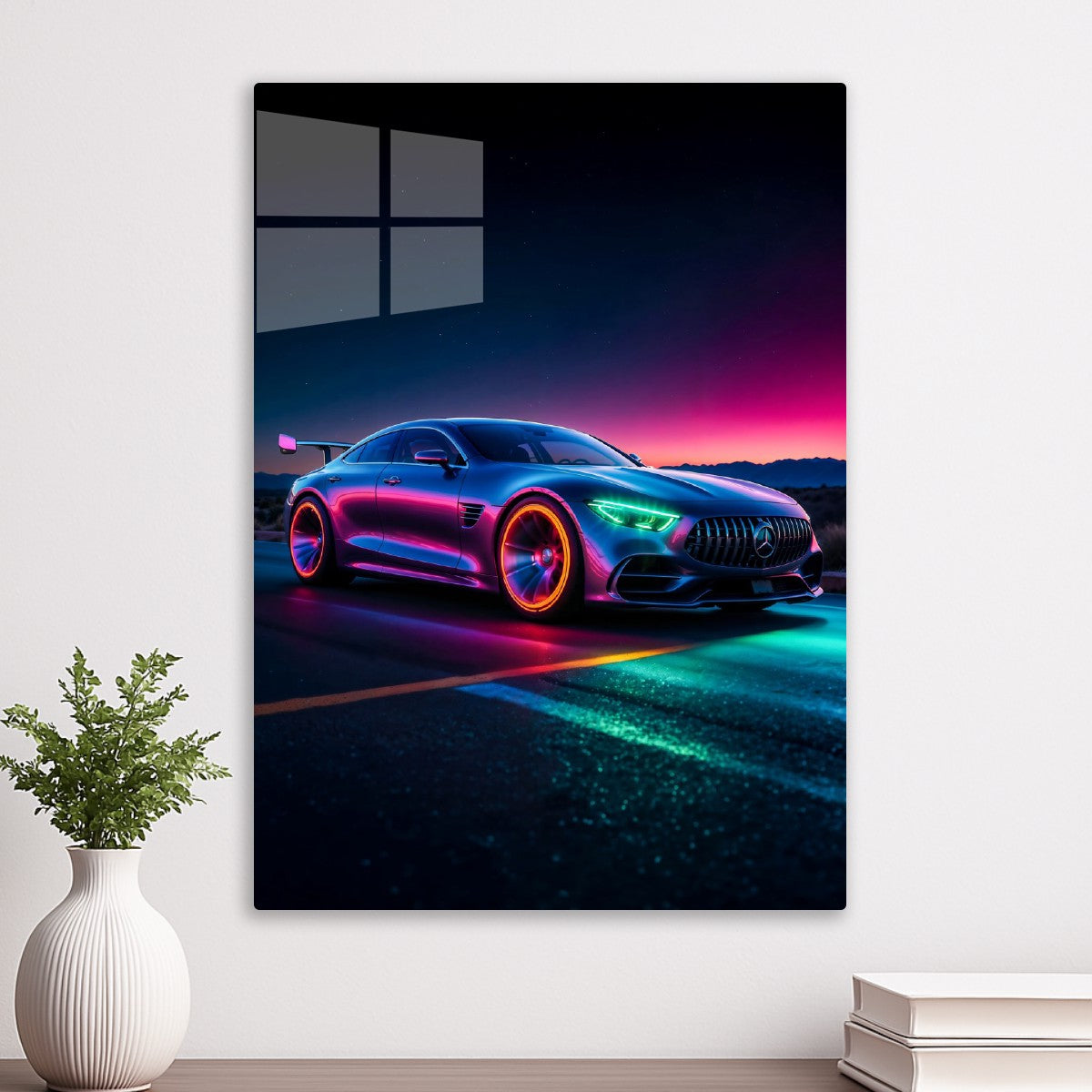 Neon Mercedes AMG Car