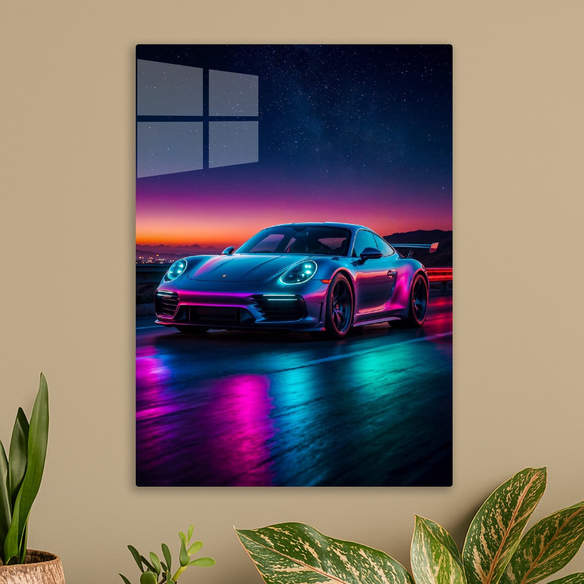 Neon Porsche 911 Car