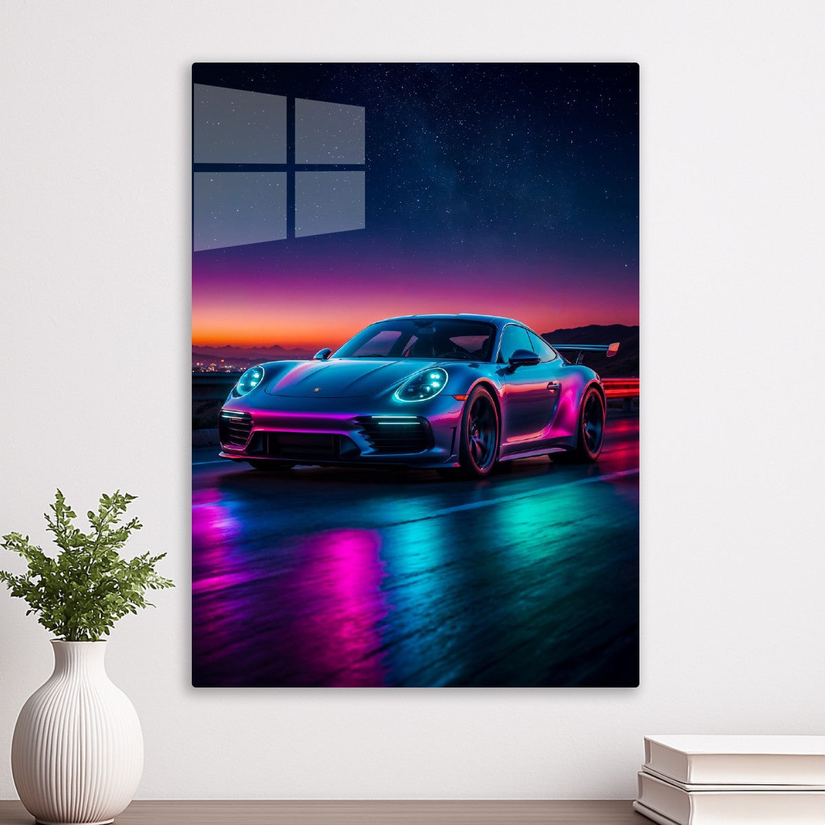 Neon Porsche 911 Car
