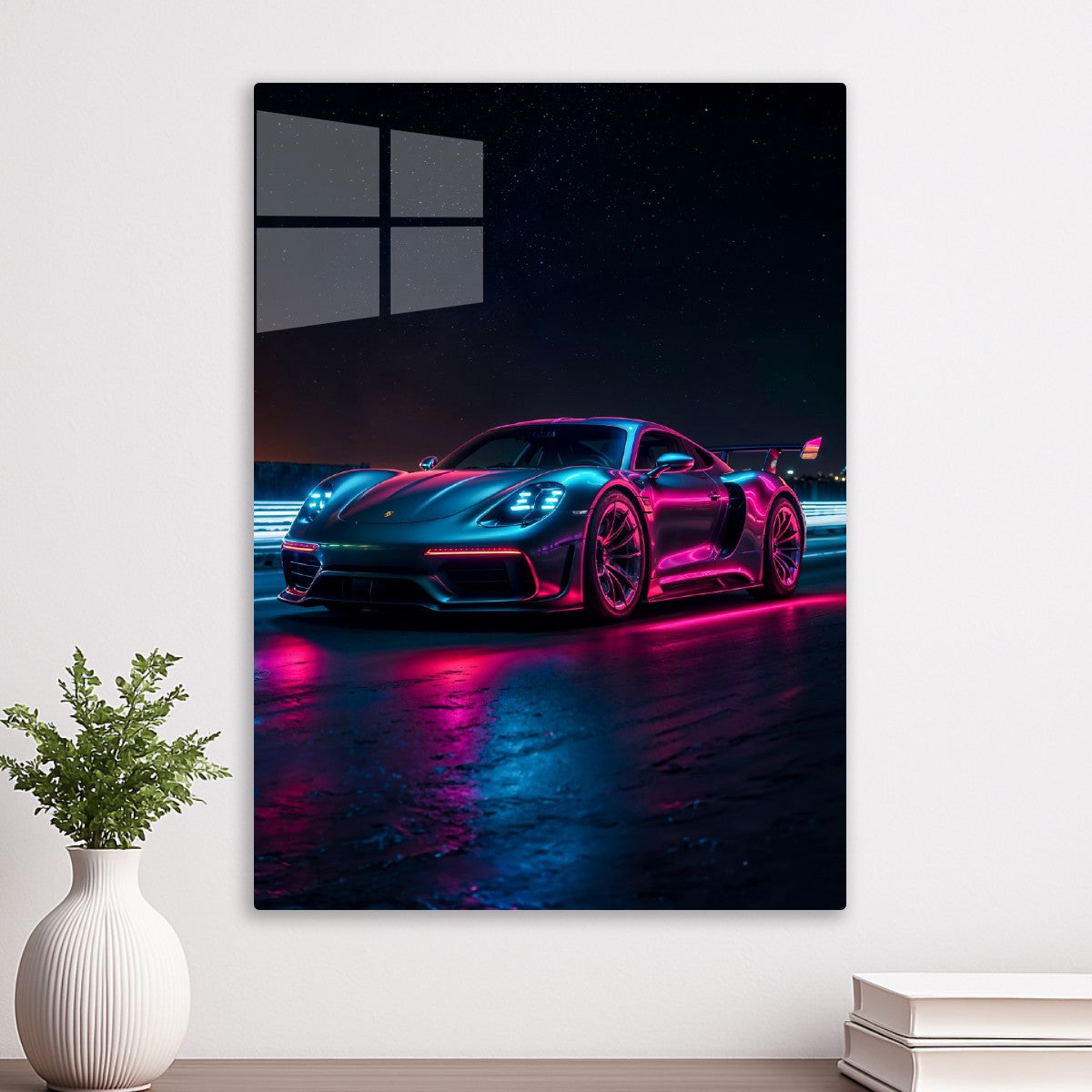 Neon Porsche Race Car