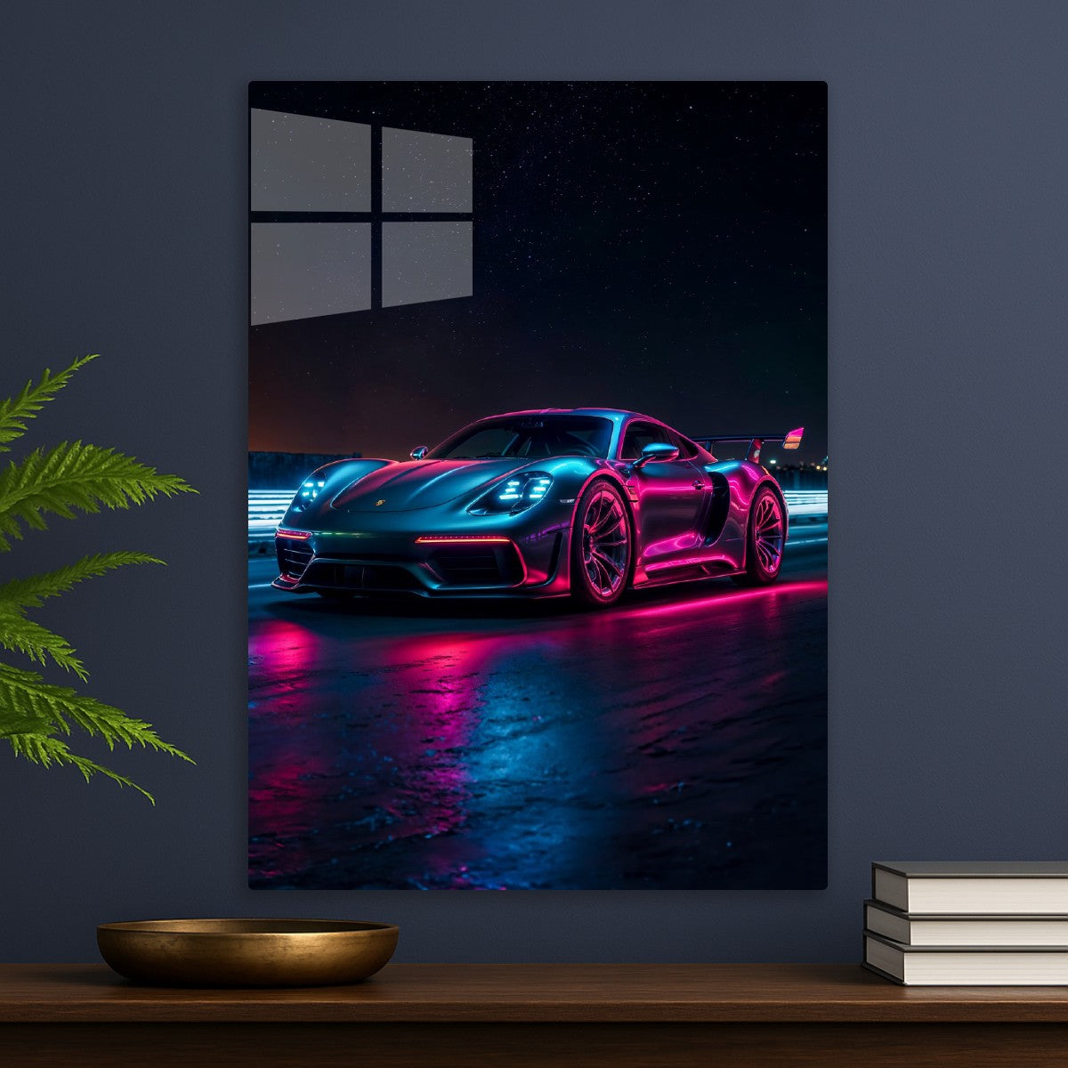 Neon Porsche Race Car
