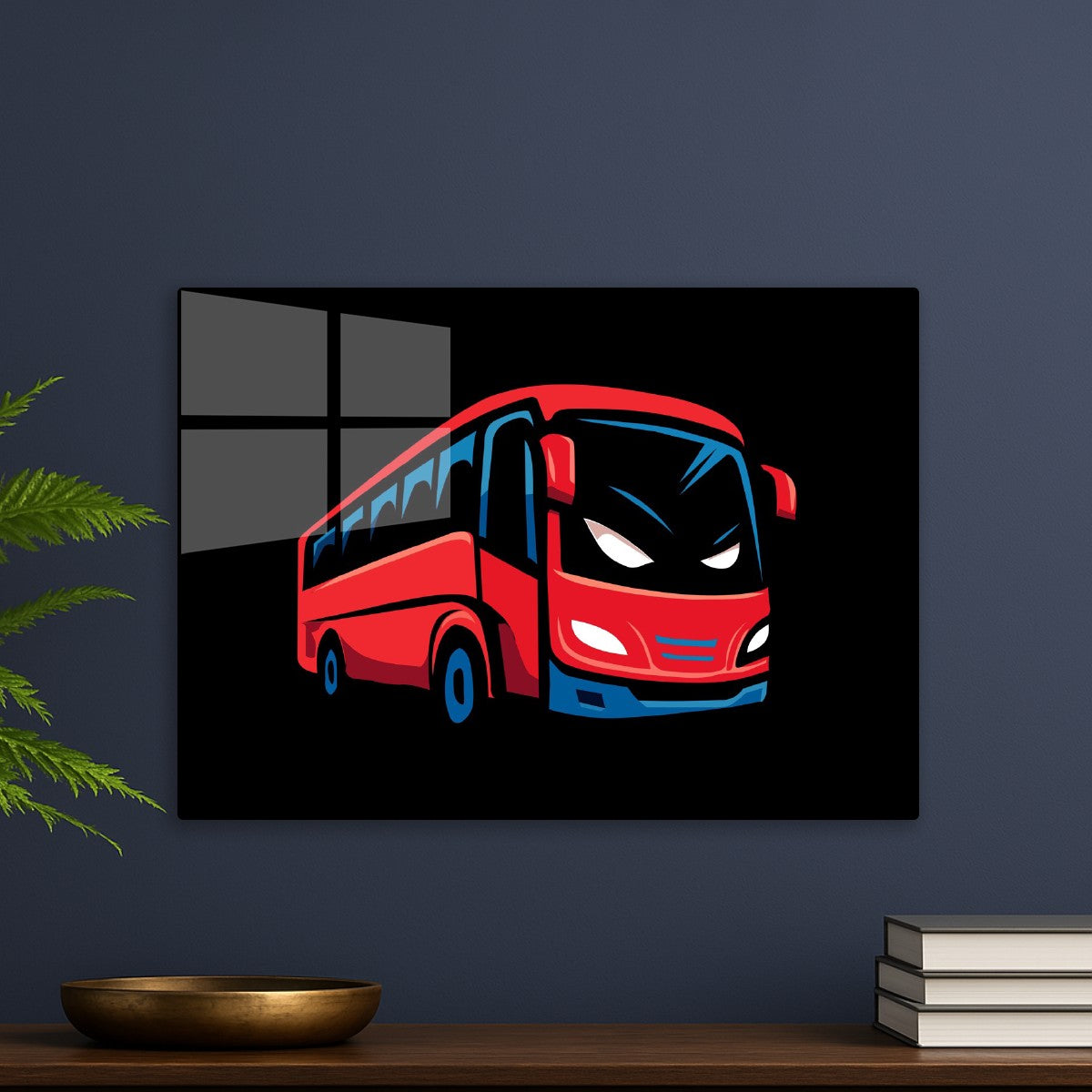 Fierce Red Bus Mascot