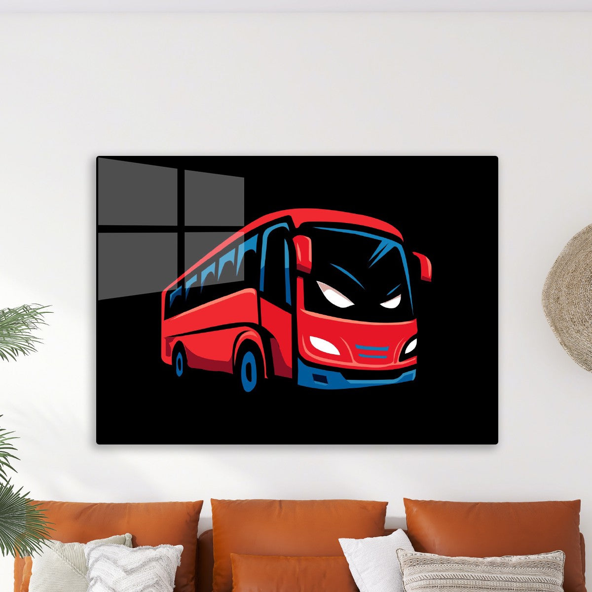 Fierce Red Bus Mascot