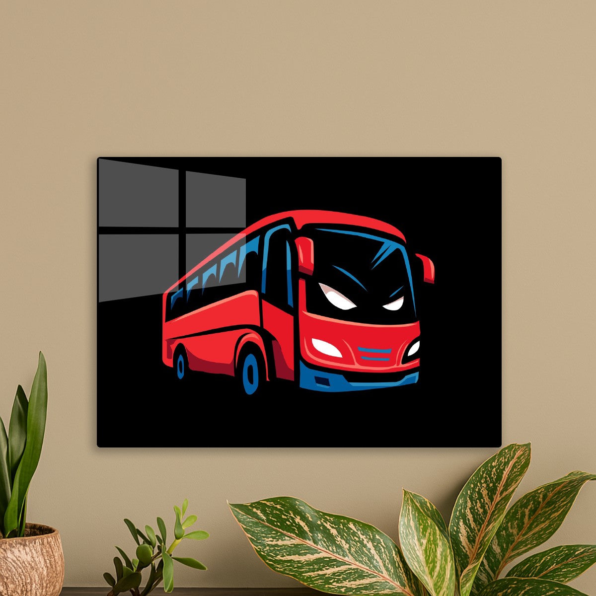 Fierce Red Bus Mascot