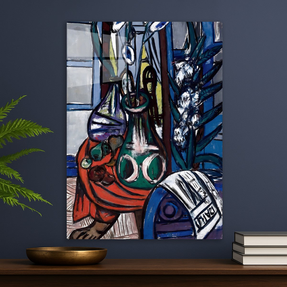 “Large Still Life Interior (Blue)” by Max Beckmann