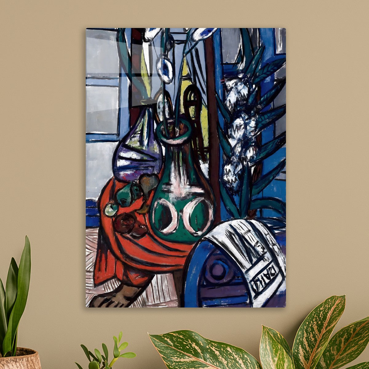 “Large Still Life Interior (Blue)” by Max Beckmann