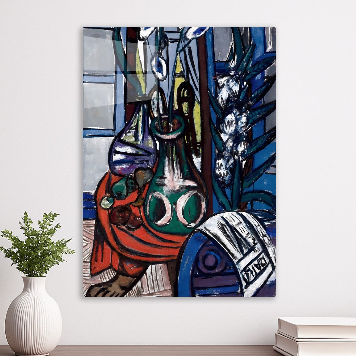 “Large Still Life Interior (Blue)” by Max Beckmann