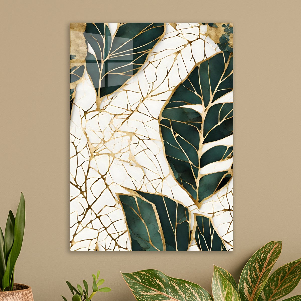 Abstract Botanic Kintsugi leaf
