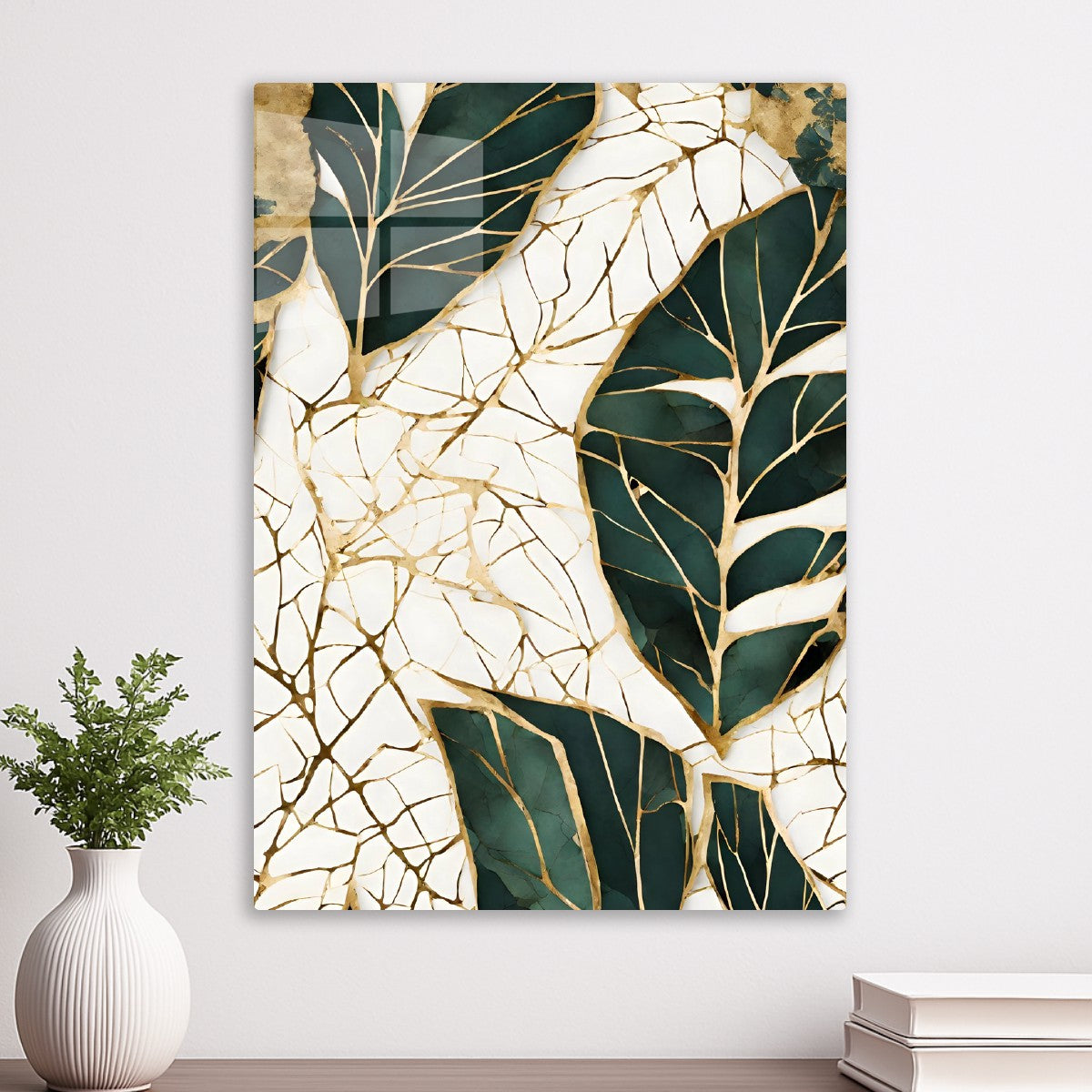 Abstract Botanic Kintsugi leaf