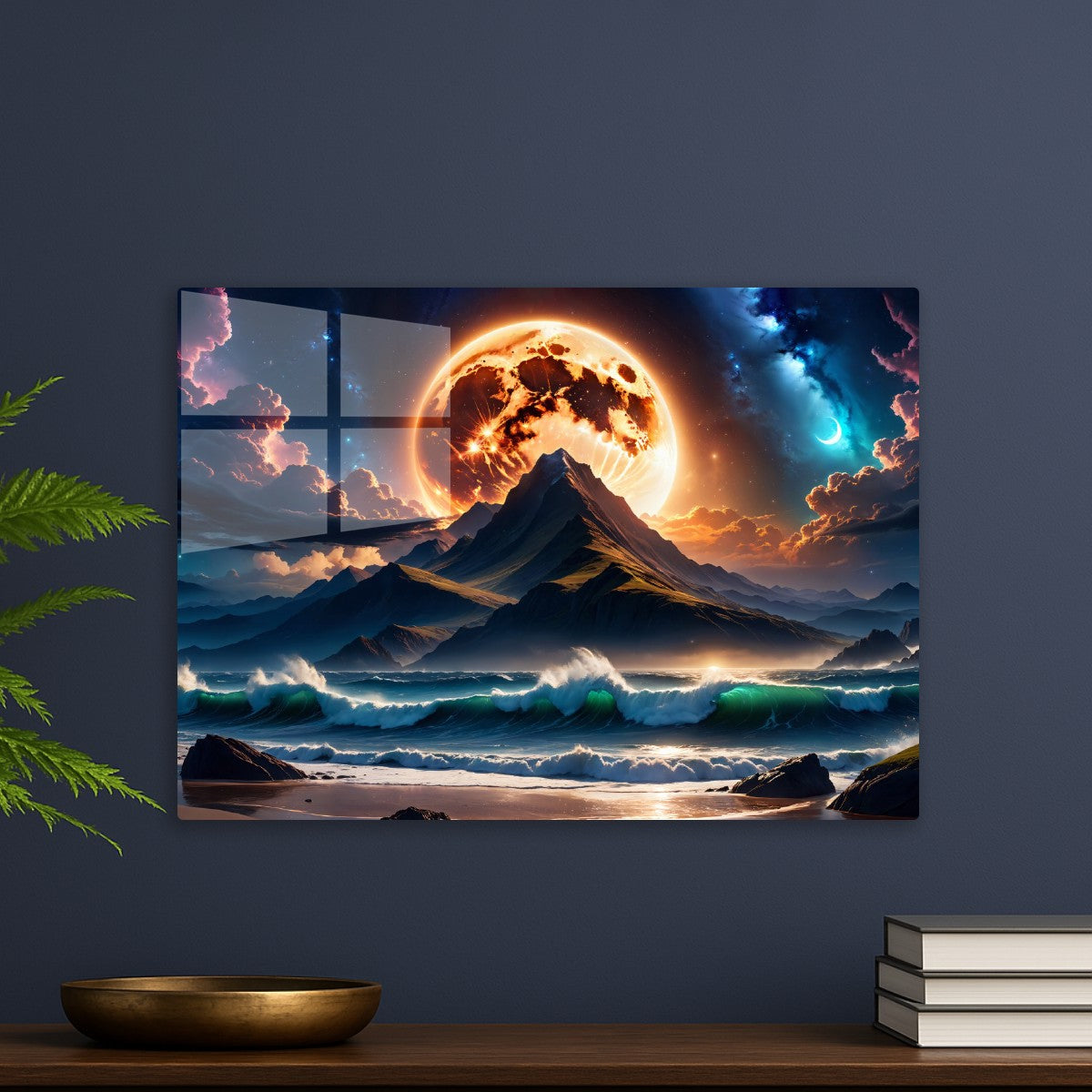Mountain and sea moon 